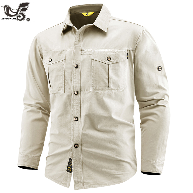 Tactical Military Shirt Cargo - Camisas militares de estilo informal para