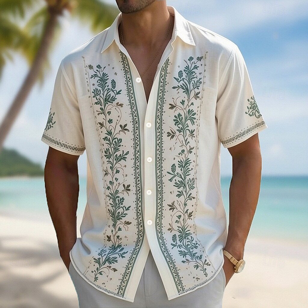 Vintage Hawaiian Floral Shirt - Camisa Hawaiana con Estampado 3D y
