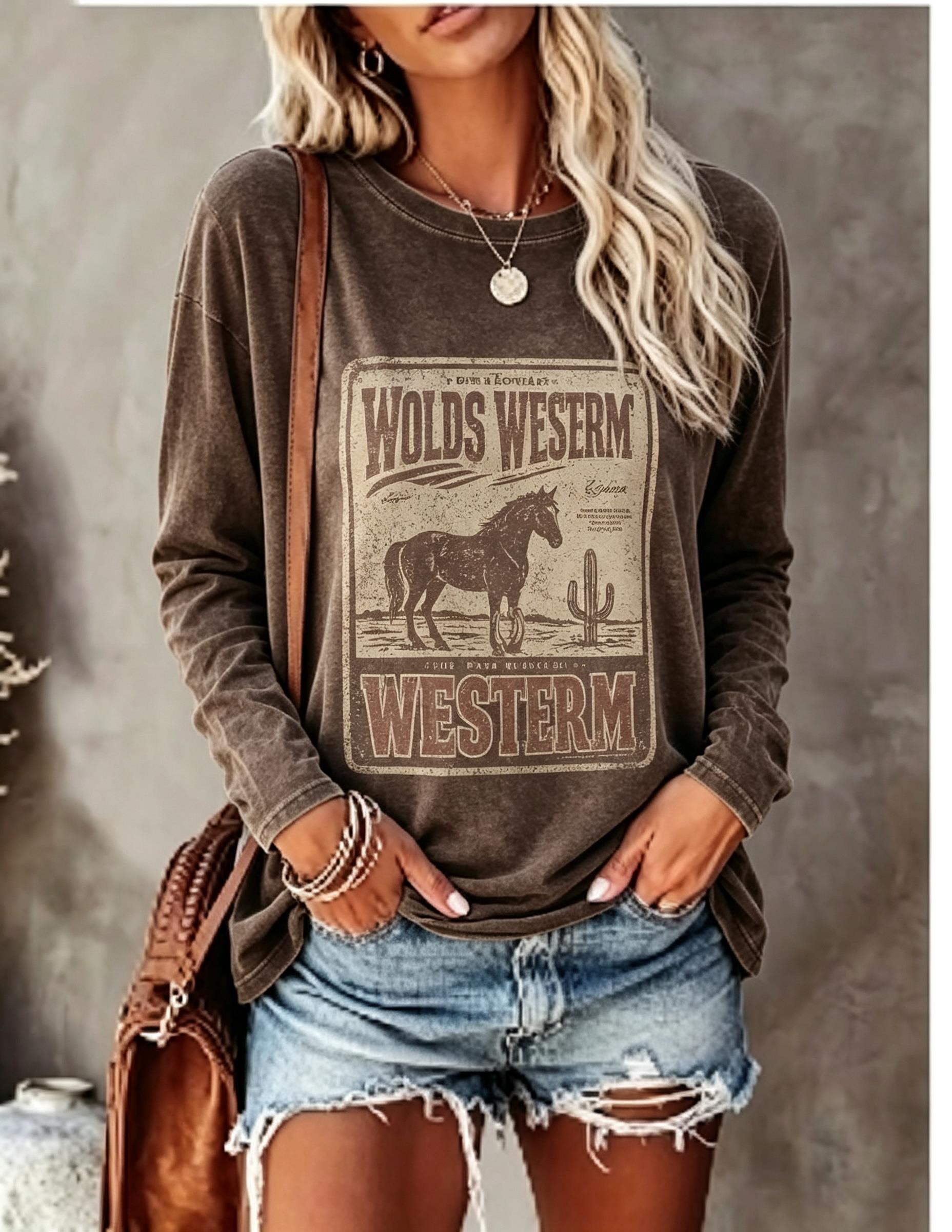 T-Shirts - Camiseta de manga larga para mujer,