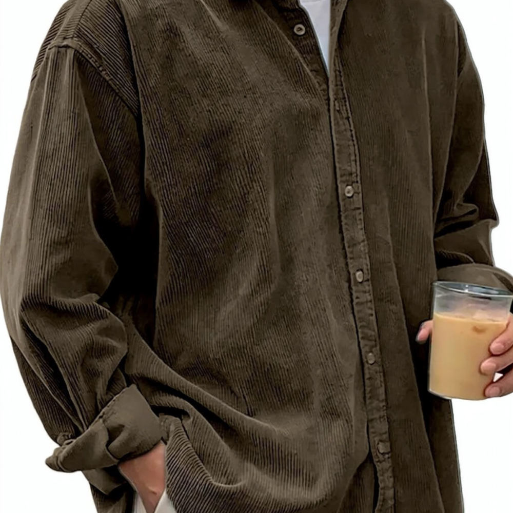 Camisas de pana para hombre, d - Corduroy Button Up Shirt Men reseña y precio