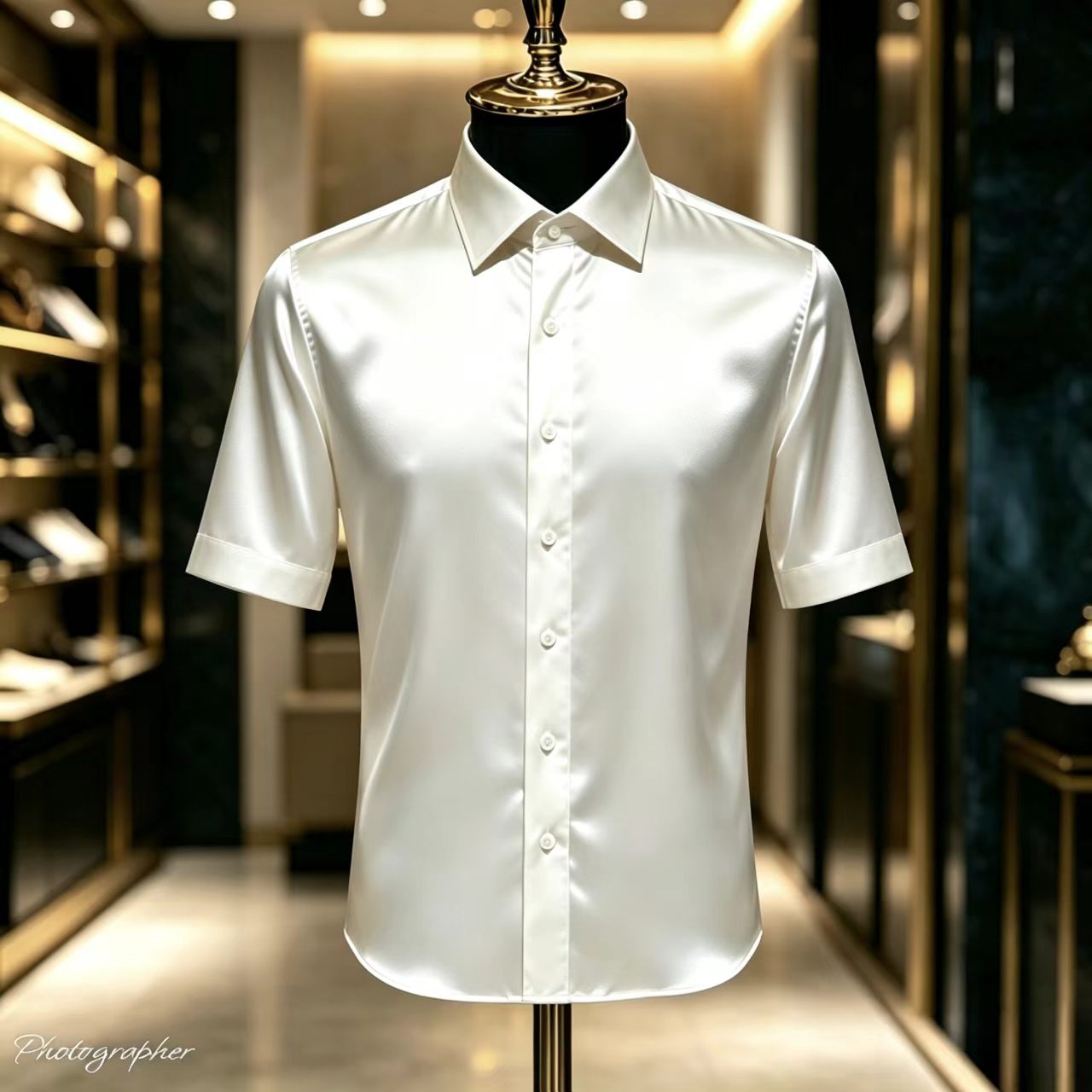 Men's Solid Color Satin Short- - Mens Satin Silk Dress Shirt reseña y precio