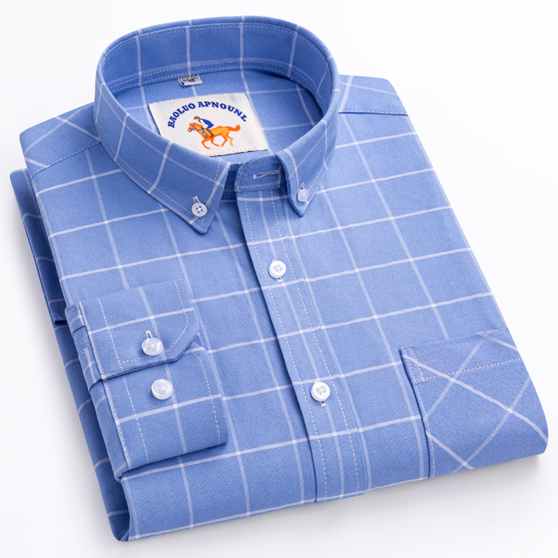 Camisas nuevas de manga larga  - Oxford Cotton Casual Shirt Business reseña y precio
